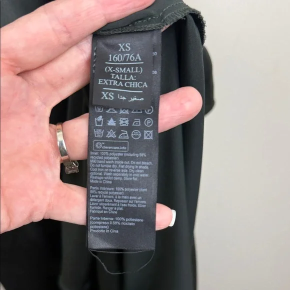 ALL SAINTS satin V neck green slip sleeveless maxi dress xs Euc - Picture 6 of 12